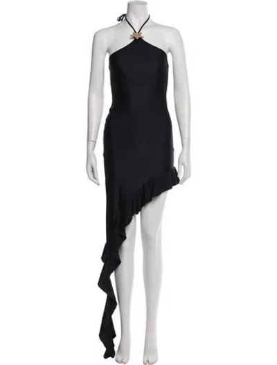 Pre-owned Shani Shemer Halterneck Mini Dress W/ Tags In Blue