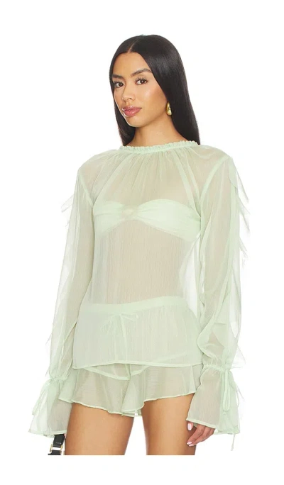 Shani Shemer Jeanie Longsleeve Top In Green