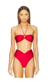 Shani Shemer Joy Bikini Top In Scarlet Red