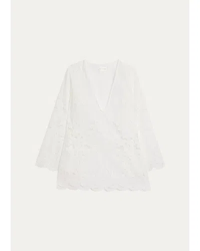 Shani Shemer Kelly Embroidered Kaftan Coverup In White