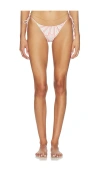 Shani Shemer Khloe Bikini Bottom In Pink Flower Print In White