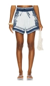 Shani Shemer New Lenny Short Pants Blue Print In Blue