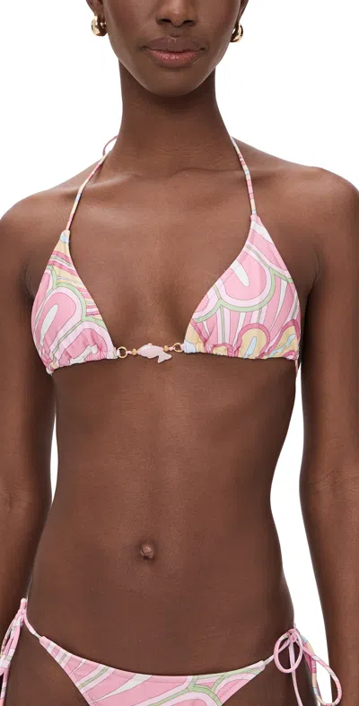 Shani Shemer Lenora Bikini Top Pink Flower Print