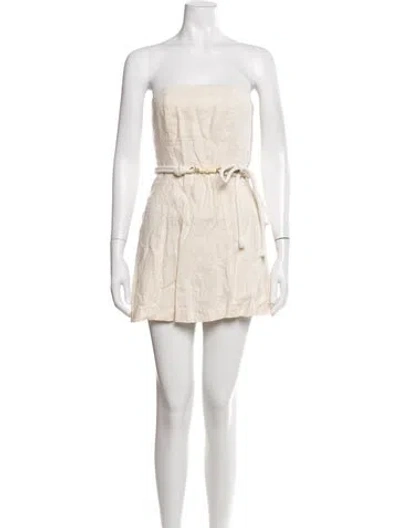 Pre-owned Shani Shemer Linen Mini Dress In Neutrals
