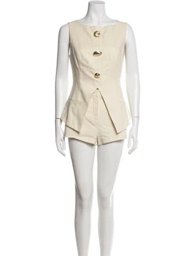 Pre-owned Shani Shemer Linen Skirt Set W/ Tags In Neutrals