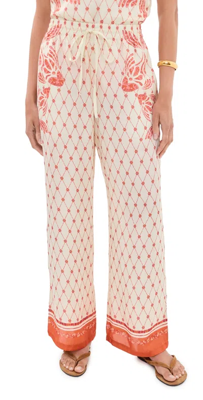 Shani Shemer Macey Pants Orange Mosaic Print In Neutral