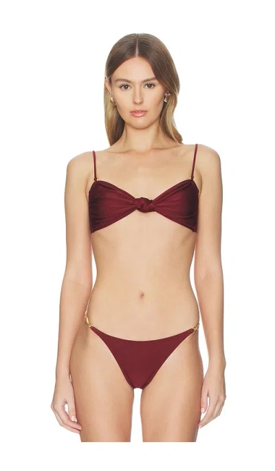 Shani Shemer Maren Bandeau Bikini Top In Burgundy