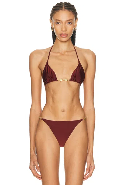 Shani Shemer Marlin Bikini Top In Burgundy