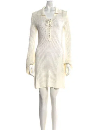 Pre-owned Shani Shemer Mini Dress In Neutrals