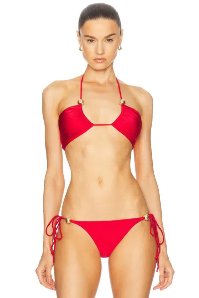 Shani Shemer Nika Bikini Top In Scarlet Red