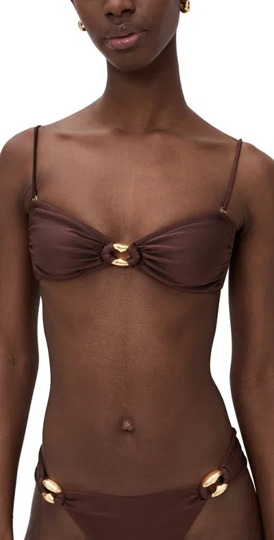 Shani Shemer Nyx Bikini Top Espresso In Brown