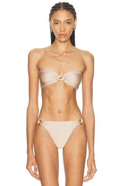 Shani Shemer Nyx Bandeau Bikini Top In Gold