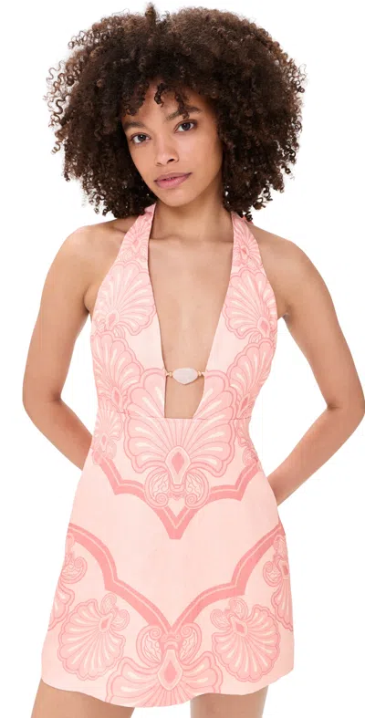 Shani Shemer Rae Mini Dress Pink Shell Print In Brown