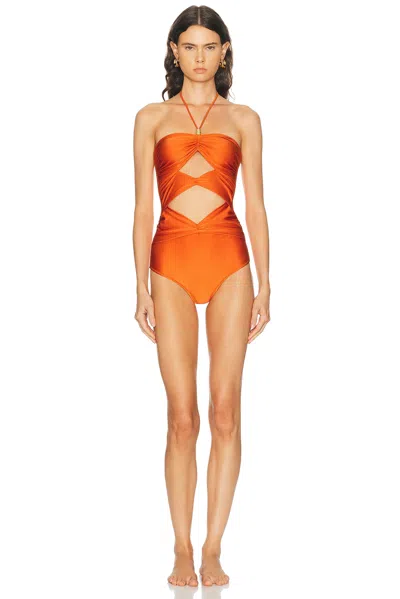Shani Shemer Salma One Piece Swimsuit In Orange