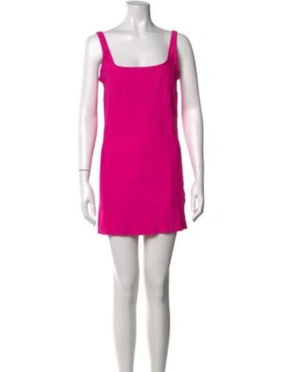 Pre-owned Shani Shemer Square Neckline Mini Dress In Pink