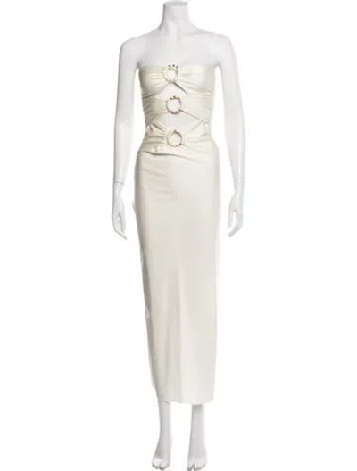 Pre-owned Shani Shemer Strapless Long Dress W/ Tags In Neutrals