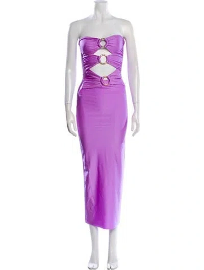Pre-owned Shani Shemer Strapless Midi Length Dress In Purple