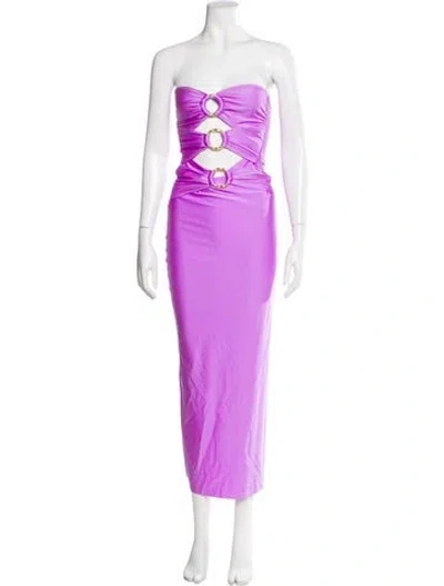 Pre-owned Shani Shemer Strapless Midi Length Dress In Purple