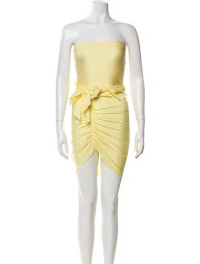 Pre-owned Shani Shemer Strapless Mini Dress W/ Tags In Yellow