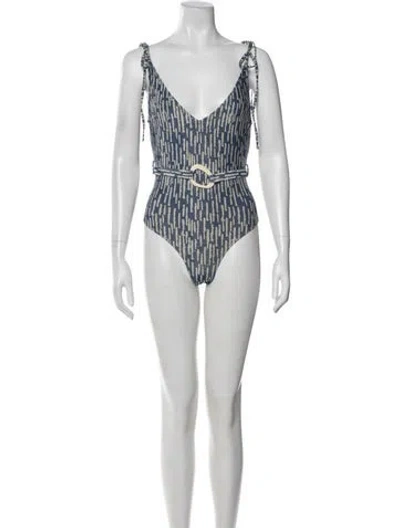 Pre-owned Shani Shemer Striped One-piece In Neutral