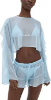 Shani Shemer Thoma Cropped Shirt In Baby Blue