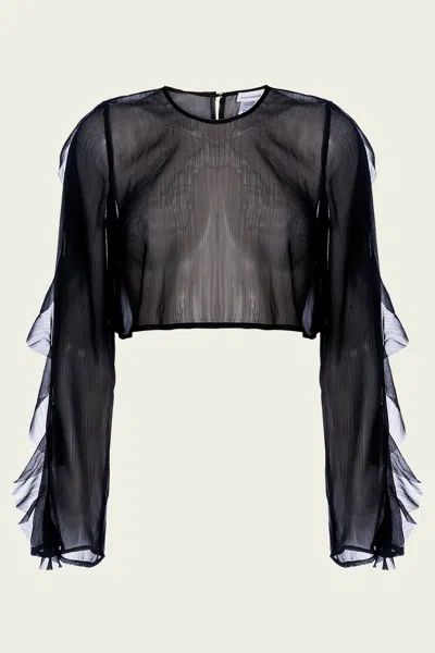 Shani Shemer Thoma Cropped Shirt In Black