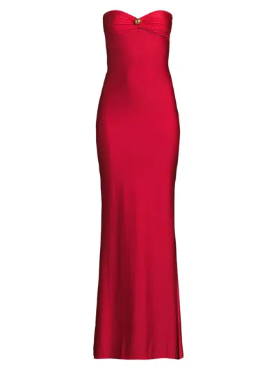 Shani Shemer Women's Casade Sweetheart Maxi Dress In Red