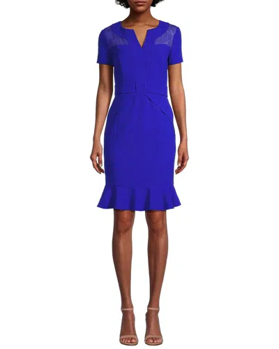 Shani Solid Mini Dress In Blue