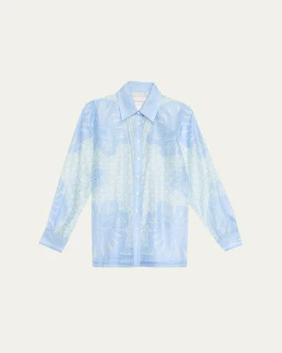 Shani Susan Button-front Shirt In Blue