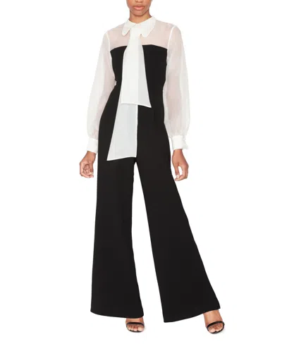 Shani Women's Tie Jumpsuit In Black,ivory