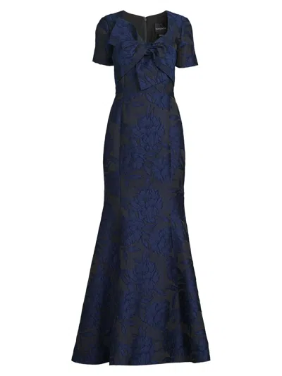 Shani Women's Jacquard Bow Gown In Blue
