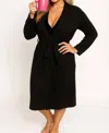 Shannalee 100% Cashmere Lounging Robe In Black In Black