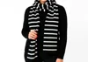 Shannalee 100% Cashmere Wrap/blanket/scarf/travel Companion In Black & White Stripe In Brown