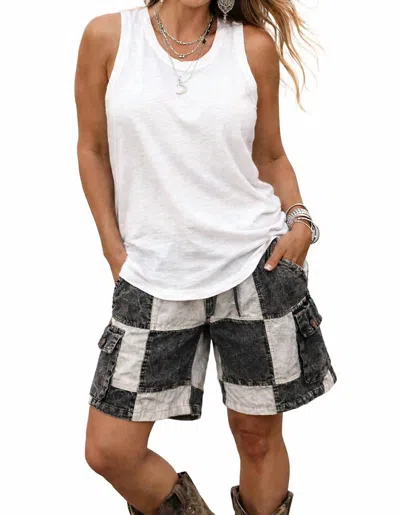 Shannalee Cotton Slub Muscle Tank In Ghost In White