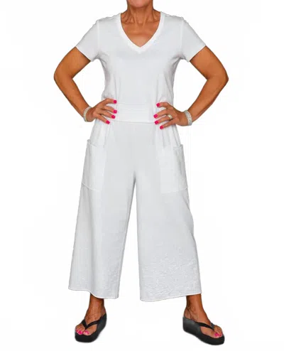 Shannalee Crop Palazzo Cargo Pant In White