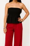 Shannalee Linen A-line Tube Top In Black In Animal Print