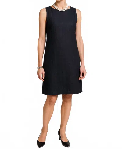 Shannalee Linen Lined Sheath Dress With Pockets In Black