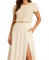 Shannalee Linen Long Maxi Skirt With Slit In Sand In Neutral