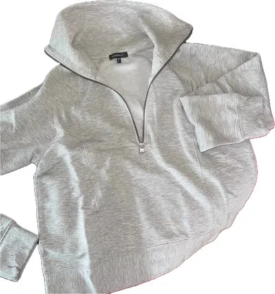 Shannalee Posh Grey Super Duper Soft 1/2 Zip In Heather Grey In Gray