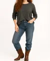 Shannalee Salt N' Peppa Super Soft Long Sleeve Tee In Heathered Black And White In Green