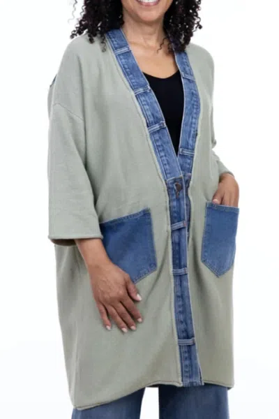 Shannon Passero Love Cotton Knit Cardigan In Grass In Green