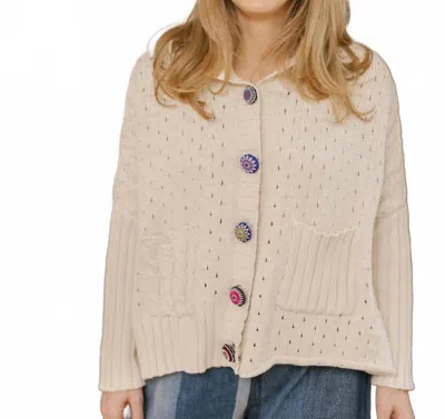 Shannon Passero Rome Button Front Cardigan In Cream In White