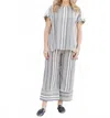 Shannon Passero Shannon Crop Widle Leg Pant In Black/cream Stripe In Multi