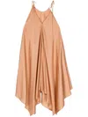 Shanshan Ruan Asymmetric Silk Dress In Pink