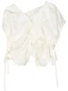Shanshan Ruan Asymmetric Silk Top In Neutrals