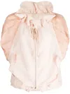 Shanshan Ruan Drawstring-neck Silk Jacket In Pink