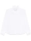 Shanshan Ruan Fraise-collar Cotton Shirt In White