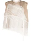 Shanshan Ruan Panelled Asymmetric Tank Top In Brown