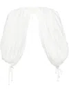 Shanshan Ruan Pleats Puff Sleeves In 中性色