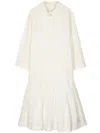 Shanshan Ruan Tiered Silk-cotton Shirt Dress In Neutrals